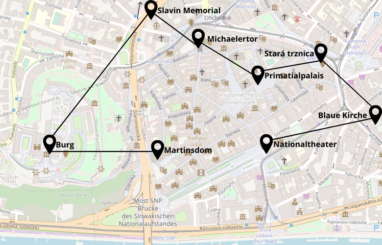 1 Tag Stadtrungang Bratislava Karte Map