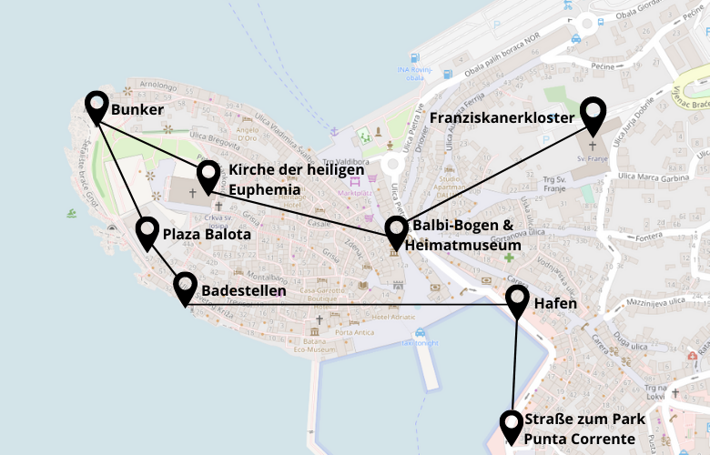 1 Tag Rovinj Stadtrundgang Karte Map Stadtplan