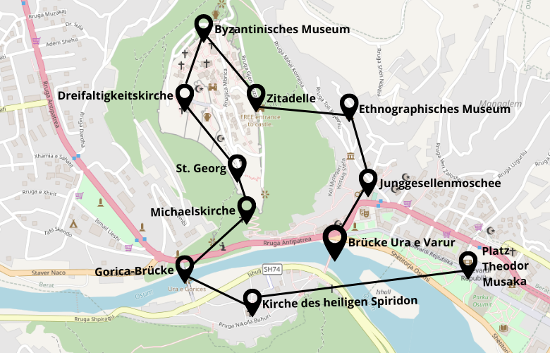 1 Tag Berat Stadtrundgang Karte Map Plan