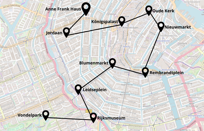 1 Tag Amsterdam Karte Plan Map