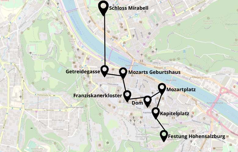 1 Tag Salzburg Karte Map Plan
