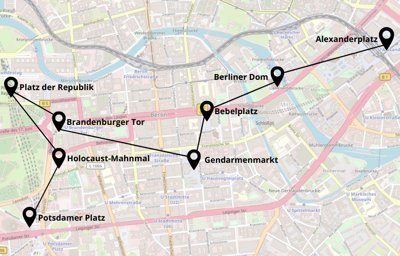 1 Tag Berlin Stadtrundgang Karte Map Plan