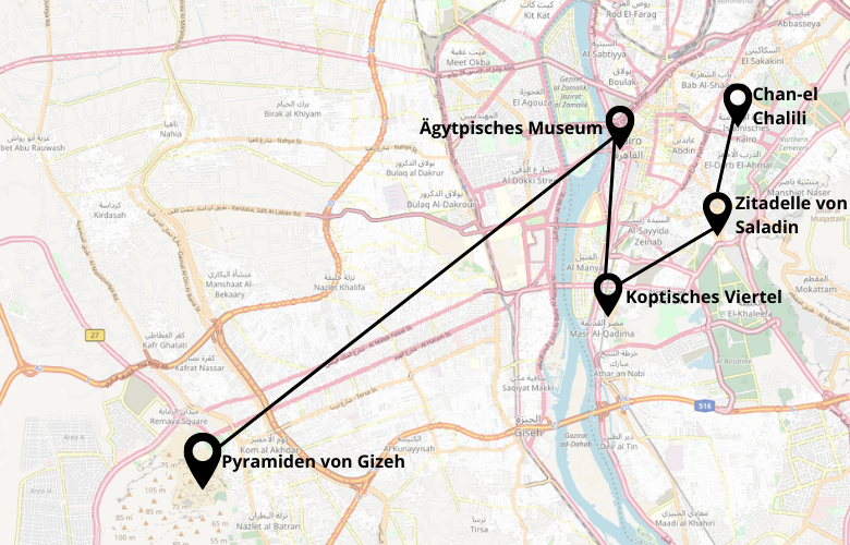 1 Tag Kairo Stadtrundgang Karte Map Plan