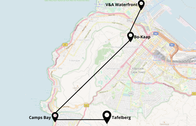 1 Tag Kapstadt Stadtrundgang Karte Map Plan