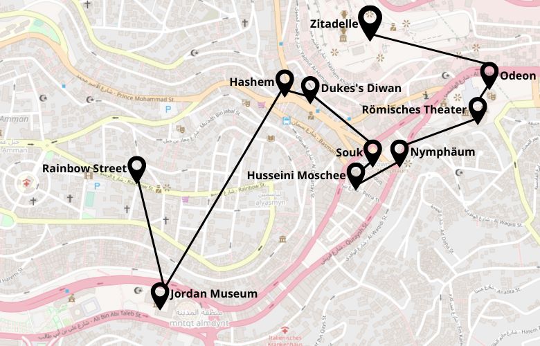 1 Tag Amman Stadtrundgang Karte Map Plan