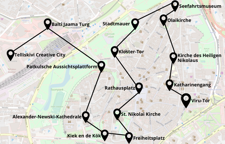 1 Tag Tallinn Stadtrundgang Karte Map Plan