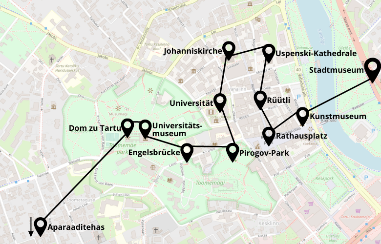 1 Tag Tartu Stadtrundgang Karte Map Plan