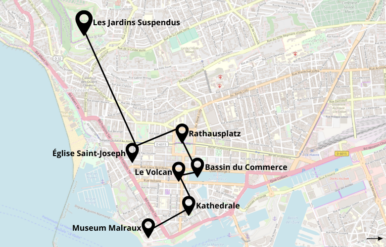 1 Tag Le Havre Stadtrundgang Karte Map Plan