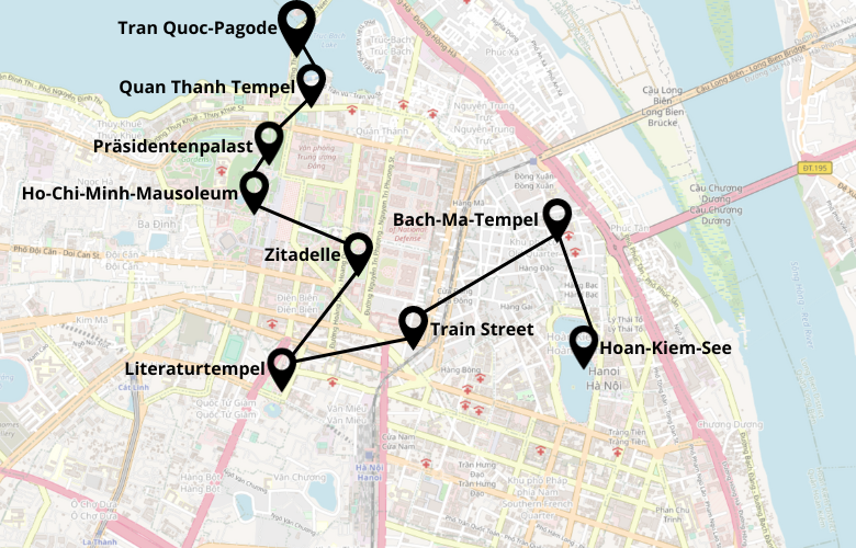 1 Tag Hanoi Stadtrundgang Karte Map Plan