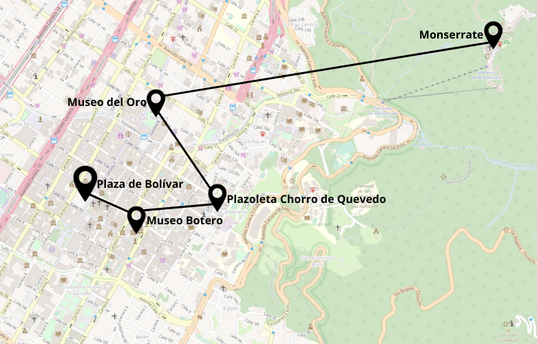 1 Tag Bogota Stadtrundgang Karte Map Plan