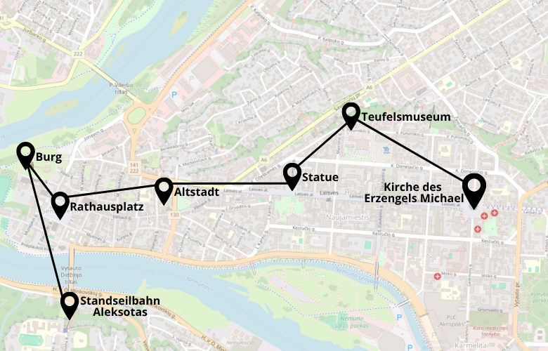 Kaunas Stadtrundgang 1 Tag Karte Map Plan