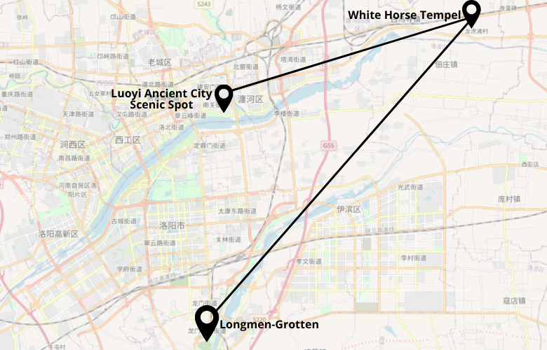1 Tag Luoyang Stadtrundgang Karte Map Plan