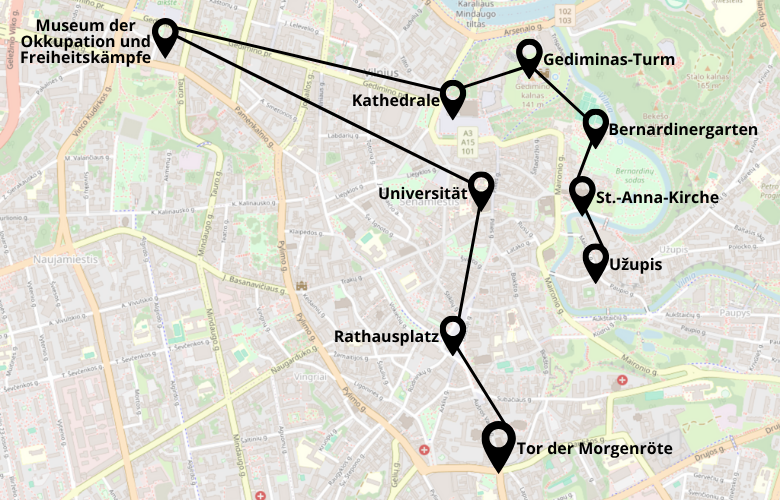 1 Tag Vilnius Stadtrundgang Karte Map Plan