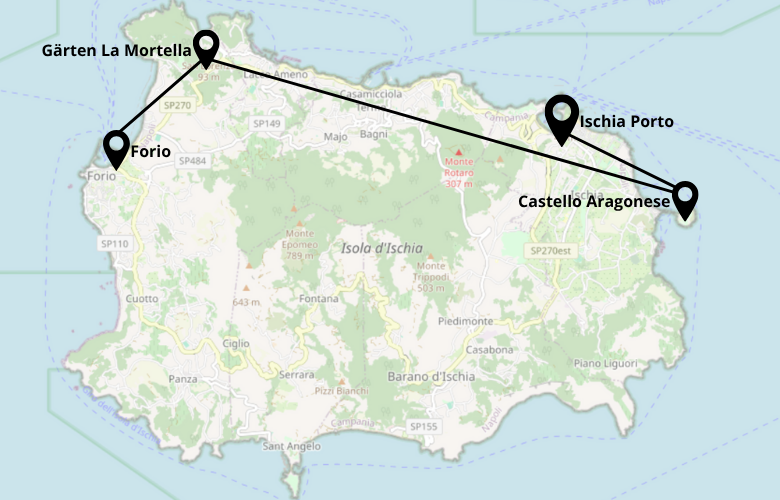 1 Tag Ischia Rundgang Route Karte Map Plan