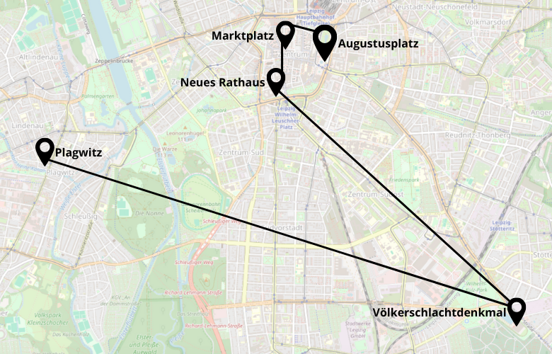 1 Tag Leipzig Rundgang Karte Map Plan