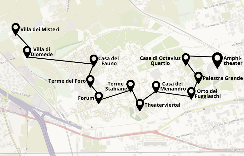 1 Tag Pompeji Rundgang Karte Map Plan