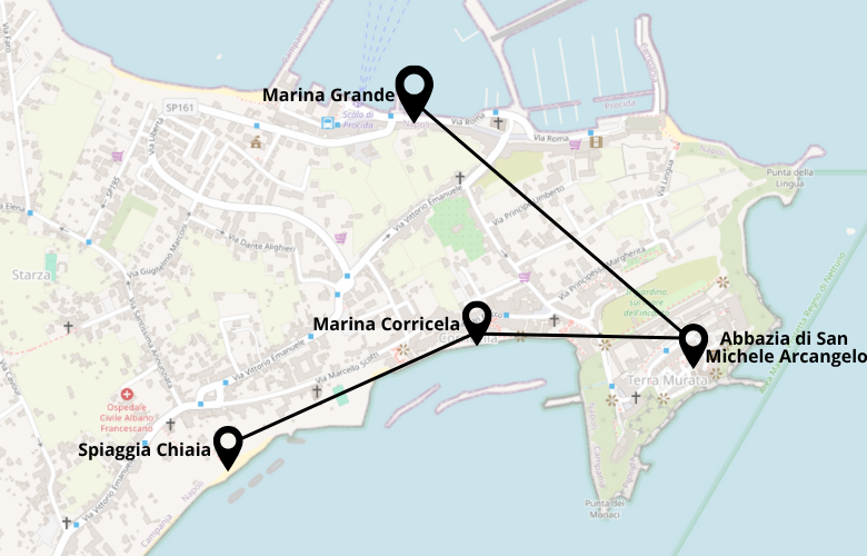 1 Tag Procida Rundgang Karte Map Plan