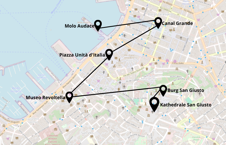 1 Tag Triest Stadtrundgang Karte Map Plan